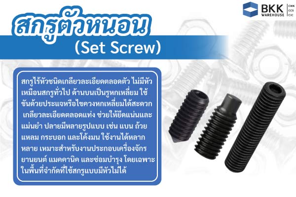 สกรูตัวหนอน (Set Screw)