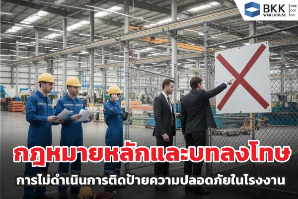 กฎหมายหลักและบทลงโทษ การไม่ดำเนินการติด ป้ายความปลอดภัยในโรงงาน
