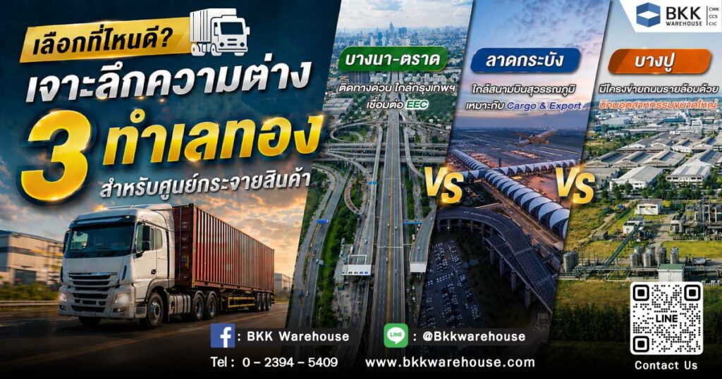 เปรียบเทียบทำเลคลังสินค้า